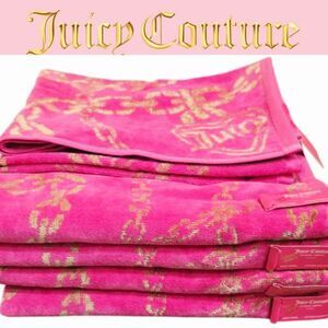 Juicy Couture Home Juicy Logo Heart Locket On Chains Bath & Hand Towel Set